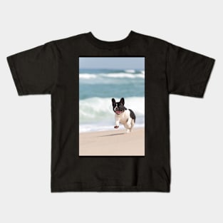 French bulldog on the beach Kids T-Shirt